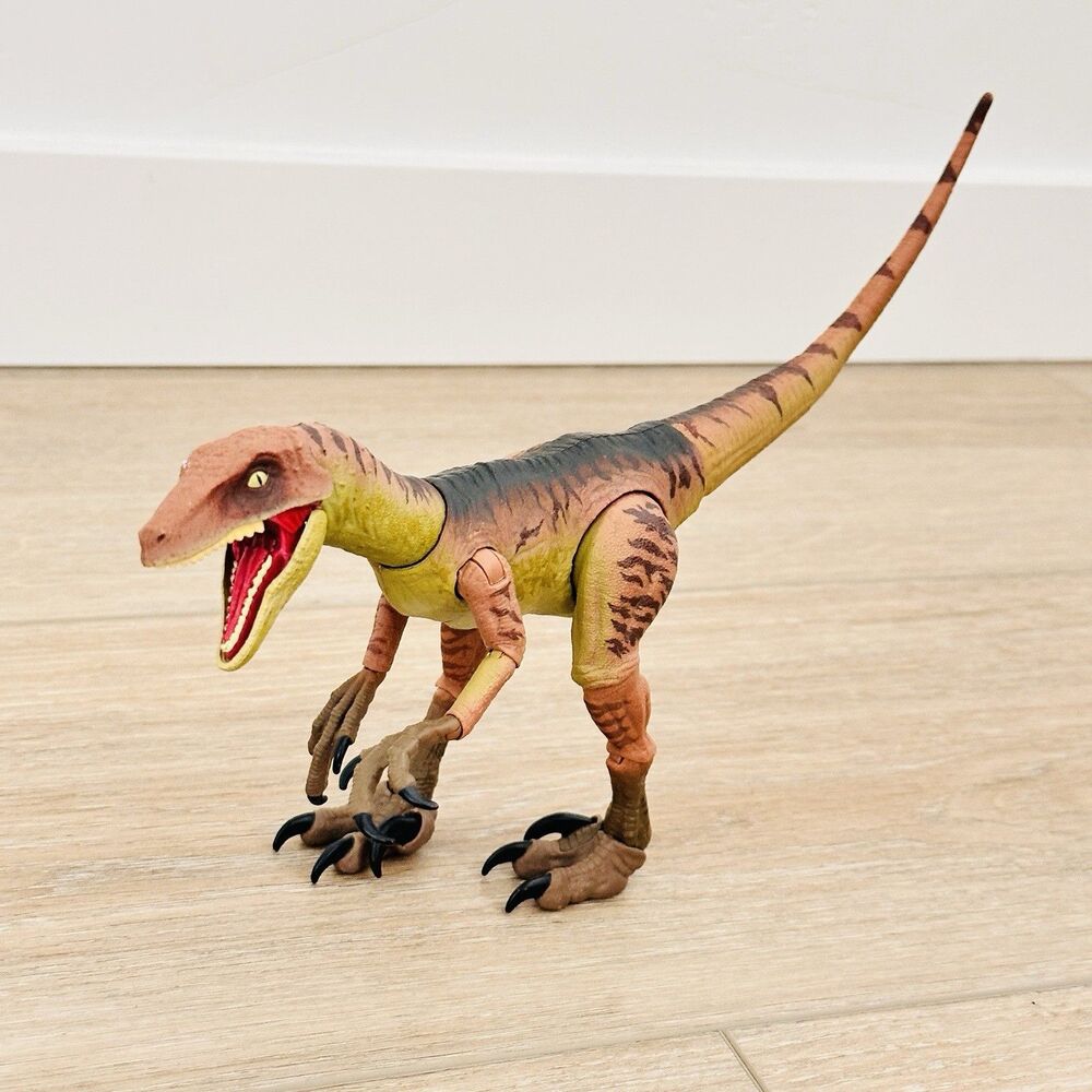 Jurassic World Amber Collection Velociraptor Echo Dinosaur Figure Mattel 12"